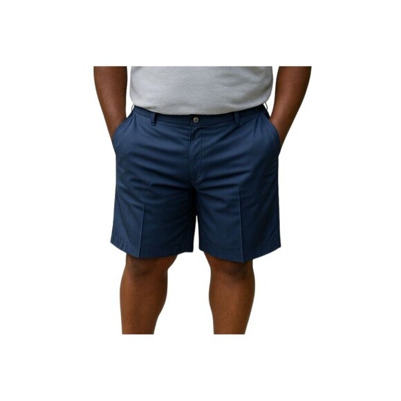 Britches By Samtex Mens W44 Blue Polyester Flat-Front Dress Shorts With Pockets - Picture 1 of 7